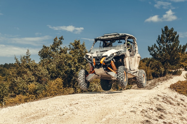 ATV jump in the mountains