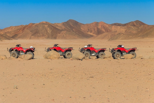 ATV quad bikes for safari trips in Arabian desert Egypt