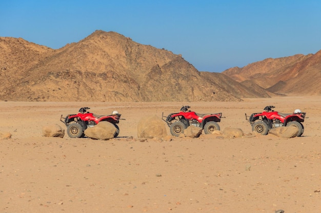 ATV quad bikes for safari trips in Arabian desert Egypt