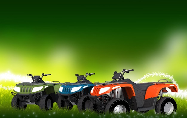 Photo atv quads on the meadow