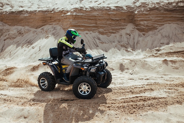ATV race on the sand. Concept of extreme and sport
