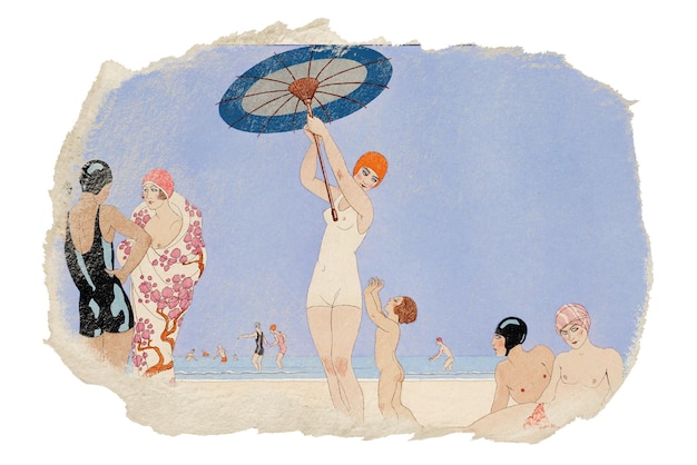 au lido plate png sticker ripped paper transparent background famous artwork remixed by rawpixel