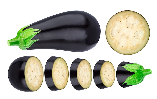 Aubergine die op wit wordt geïsoleerd