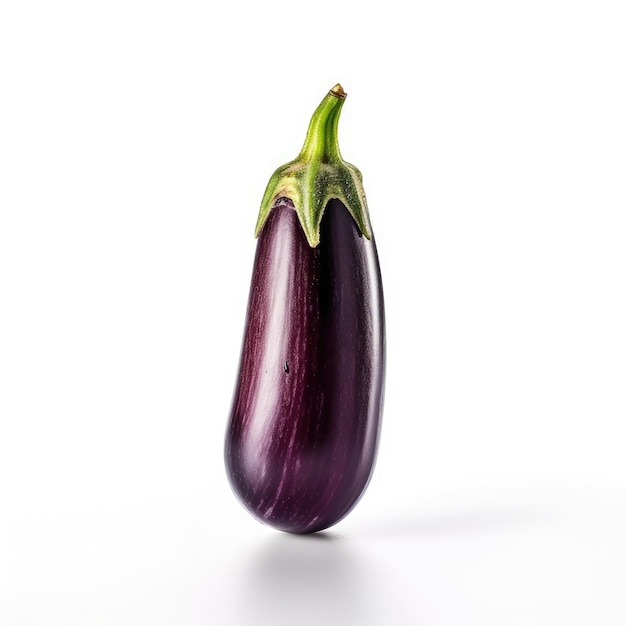 Aubergine geïsoleerd op witte achtergrond generatieve AI