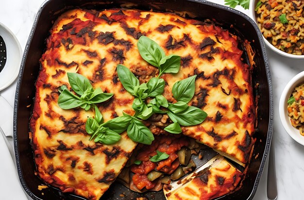 Aubergine and lamb pasticcio