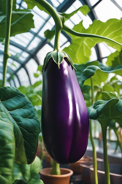 Aubergine op papier op witte achtergrond