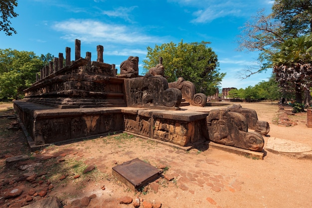 Audience hall of king parakramabahu ruins in ancient city pollonaruwa sri lanka