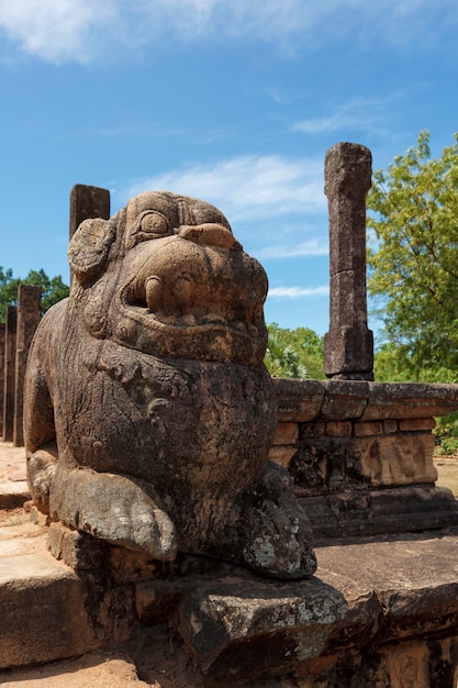 Audience hall of king parakramabahu ruins in ancient city pollonaruwa sri lanka