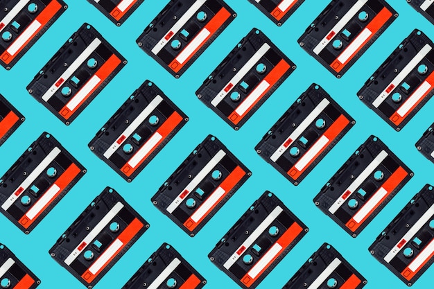 Photo audio cassette tape pattern.