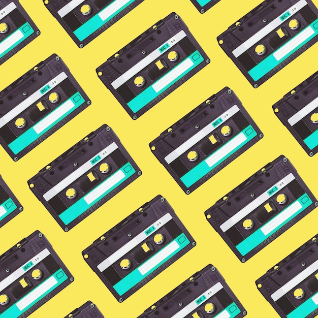 Photo audio cassette tape pattern.