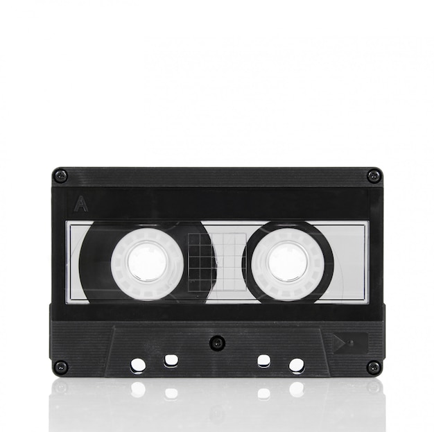 Audio cassette tape on white