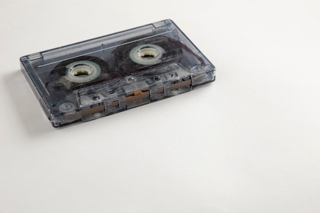 Audio cassette with a white background Retro and vintage concept