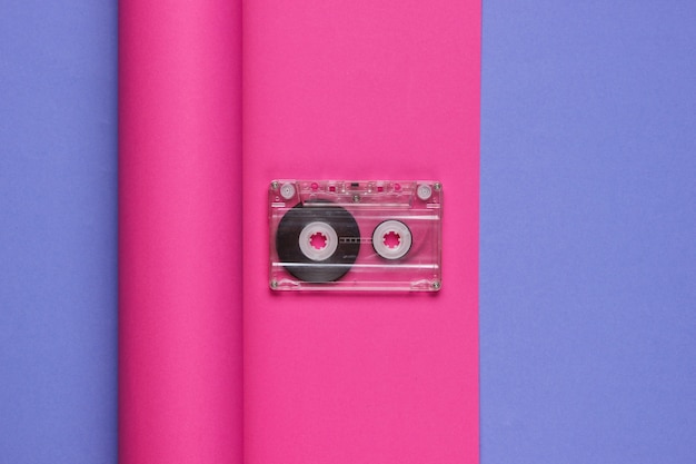 Audio cassette on wrapped paper