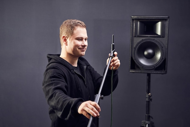 Audio equipment speaker testing sound quality master tester\
evaluates the performance of the acoustic system