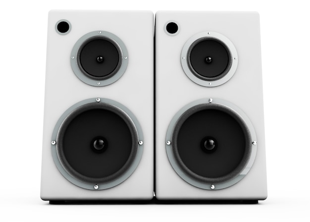 Audio speakers isolated on white background. 3d illustration