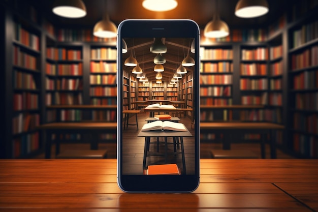 Foto libreria di realtà aumentata sullo smartphone