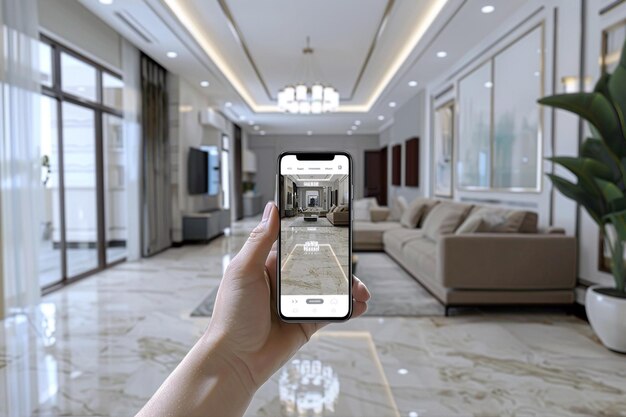 Augmented reality mockup of Interior Design created with Generative AI