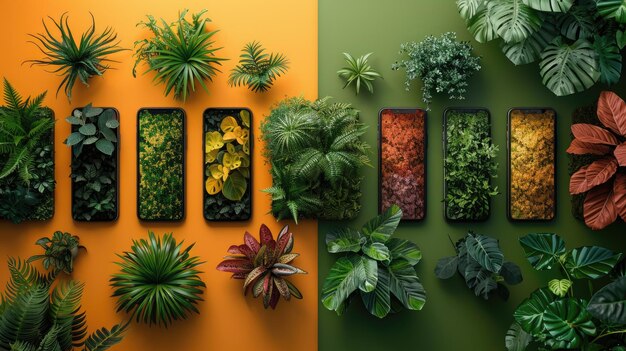 Foto identificazione e cura delle piante in realtà aumentata per giardinieri e appassionati di natura sfondo a colori solidi 4k ultra hd