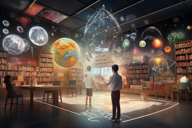 Augmented reality technology concept applied to the field of education