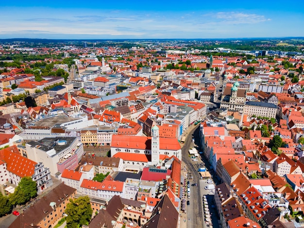 Foto vista panoramica aerea della città vecchia di augsburg augsburg è una città della regione della svevia-baviera in germania