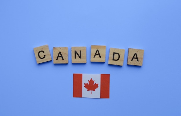 7 августа Гражданский праздник в Канаде Гражданский день Праздничный флаг Канады минималистский баннер с деревянными буквами