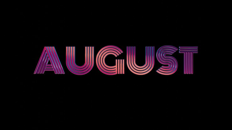 Photo august electric neon design isolated