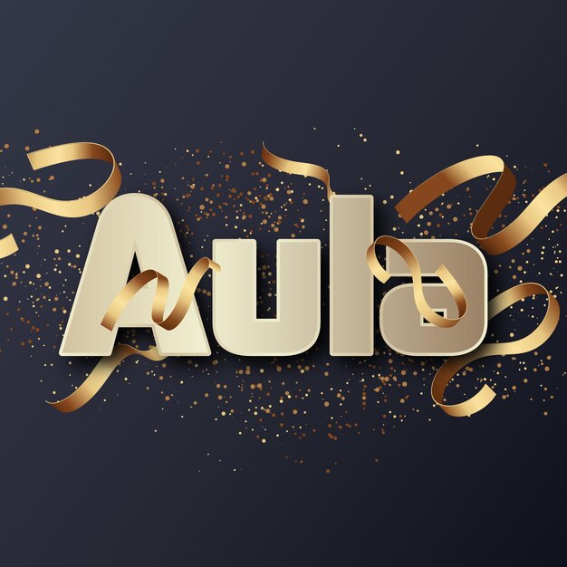 Photo aula text effect gold jpg attractive background card photo confetti