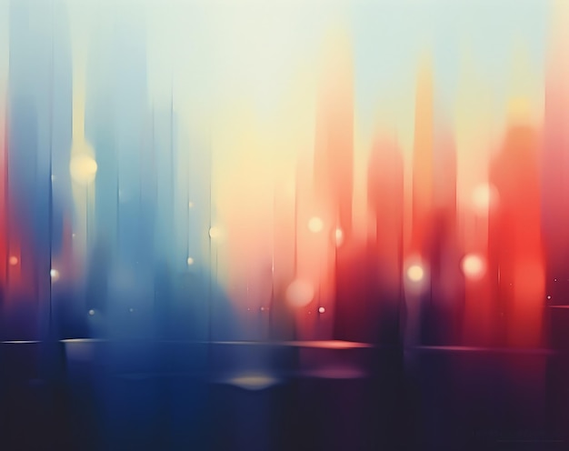 Photo aura blurry simple abstract illustration of city landscape cold colours round blur ai generative