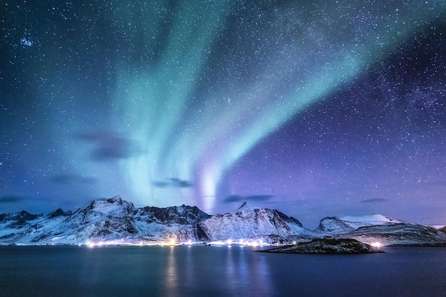 Aurora borealbackground in the Norway