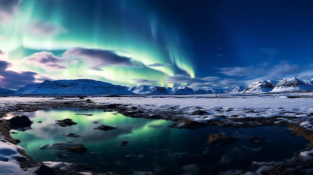 Aurora borealis in the arctic