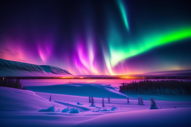 The aurora borealis is a beautiful display of the northern lights.