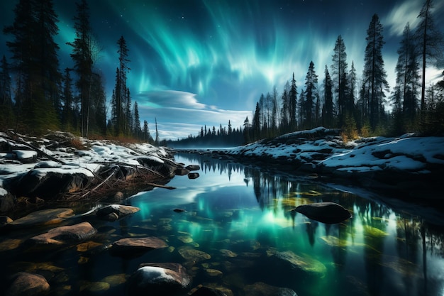 Foto le aurore boreali in lapponia