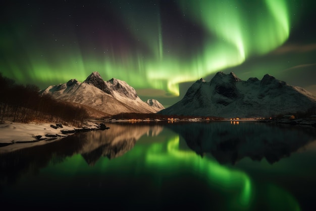 Aurora Borealis over Lofoten Generative AI