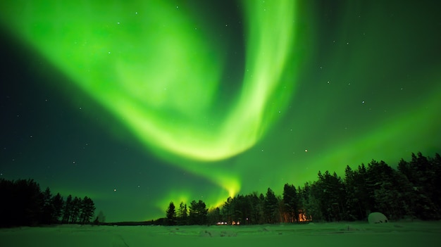 Aurora borealis noorderlichtnacht