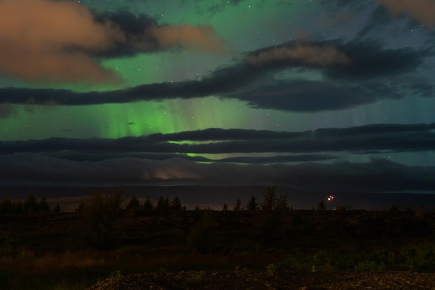 Aurora borealis on the sky of Iceland