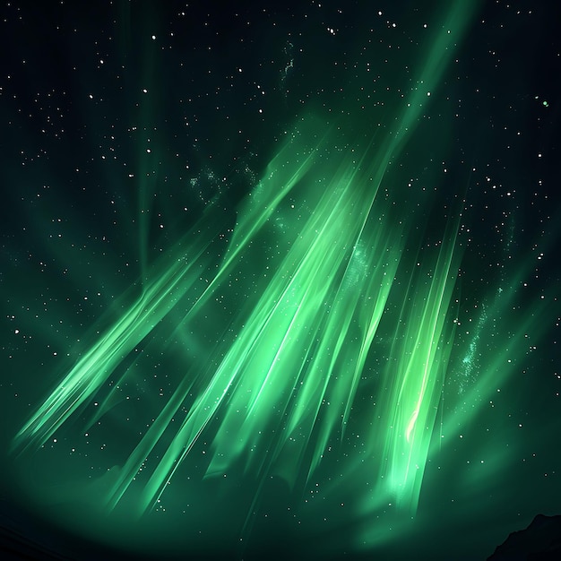 Aurora flares met polaire flares en groene kleur flare Arctische gloeiende textuur Y2K Collage Light Art