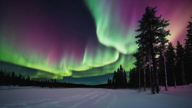 Aurora op zwarte achtergrond voor overlay noorderlicht in de winter geïsoleerd op zwart ongelooflijk noordoosten