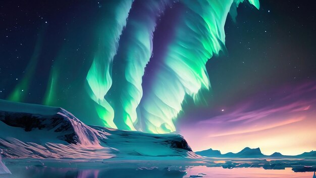 Aurora's Icy Waltz Arctic Dreamscape