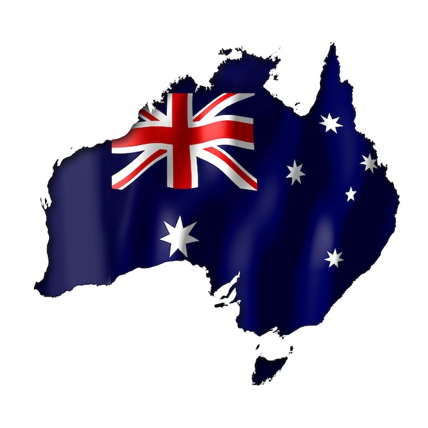 australia country flag and border on white background
