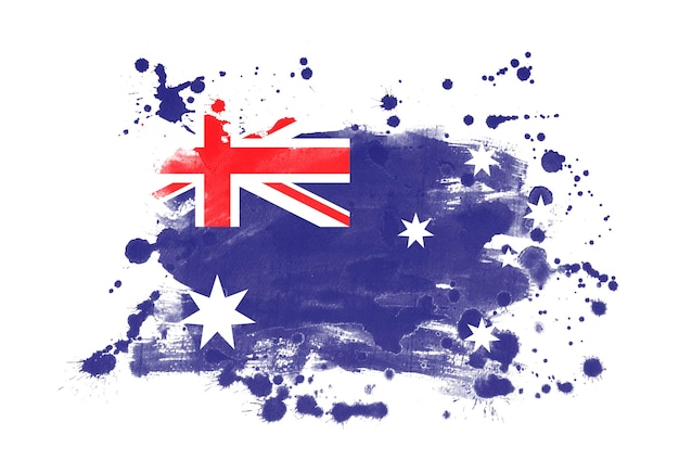 Australia flag grunge painted background