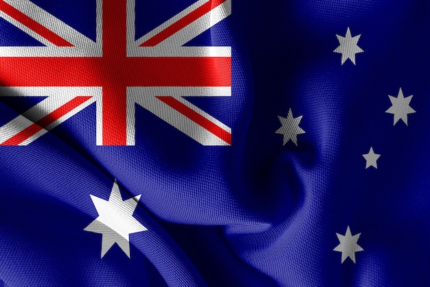 Australia flag HD 3d Rendering A symbol of National Independence