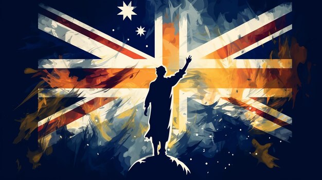 写真 オーストラリアの旗と世界地図 3dイラスト