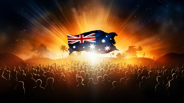 Australia flag of silk and world map3D illustration