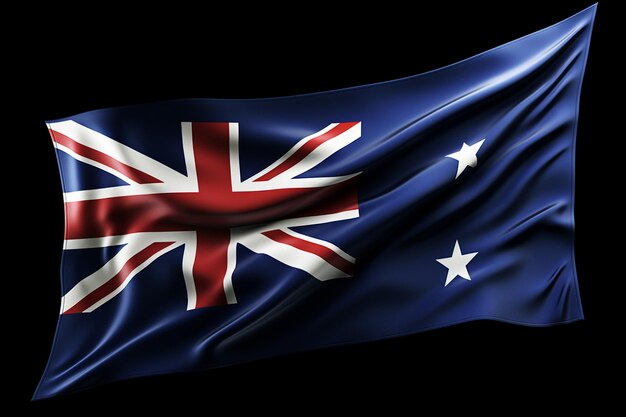 Australia flag wrinkled on dark background d render