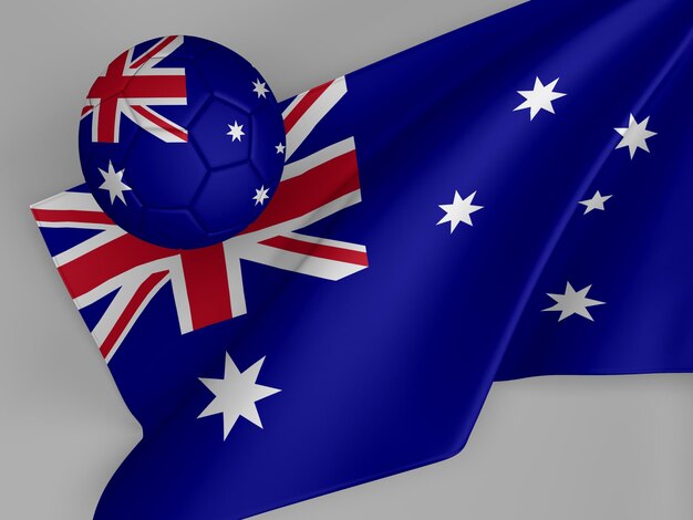 australia football flag 3d illustration