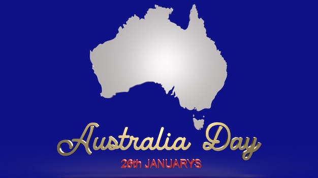 The Australia map and word for holiday content 3d rendering.