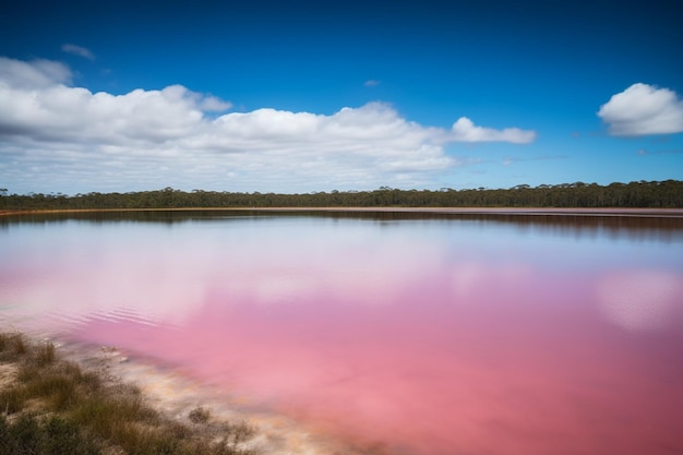 Photo australia pink lake generative ai