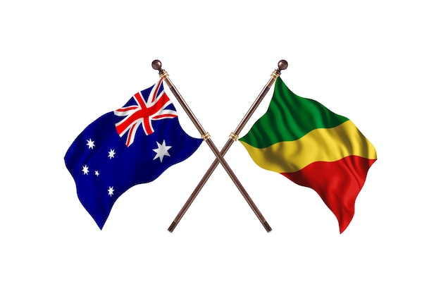 オーストラリア対コンゴ共和国の旗の背景