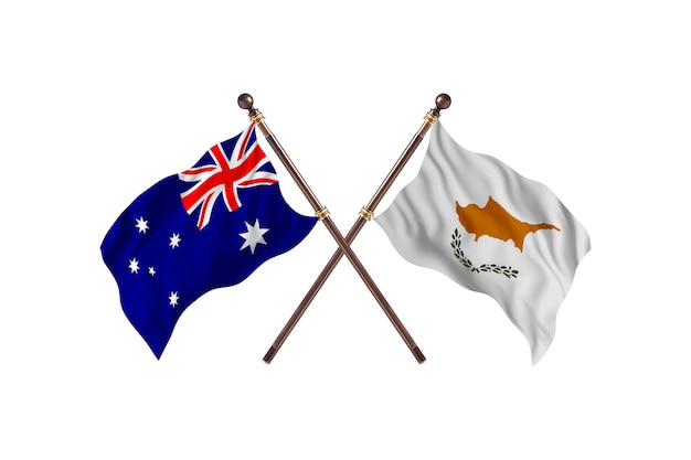 Australia versus Cyprus Flags Background