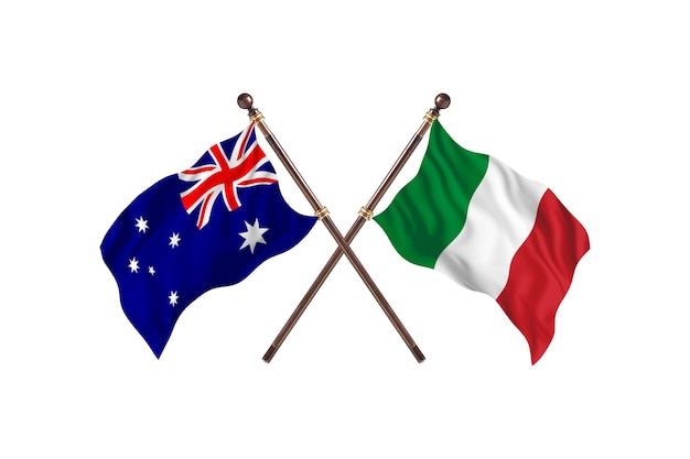 Australia versus Italy Flags Background